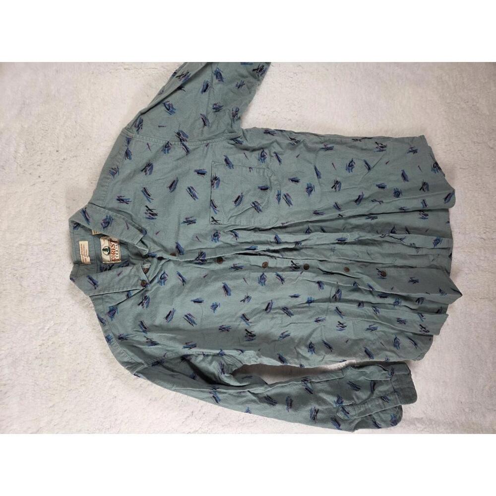 Forest Trail Men's Long Sleeve Button-Up‎ Shirt, Medium